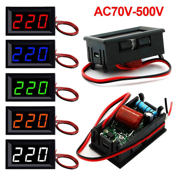 Digital Voltmeter Spänningsmätare Volt Instrument Verktyg RÖD