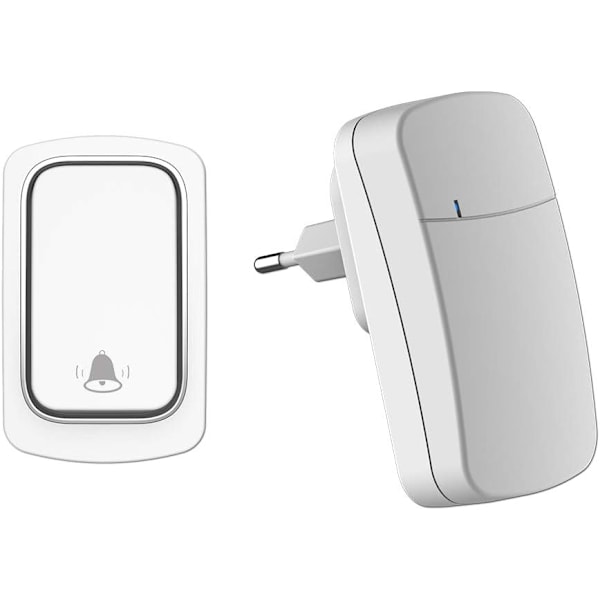 Wireless Doorbell No Battery Required, Range Up to 200m, 38 Rings, 3 Volume Levels, Easy to Install (White)