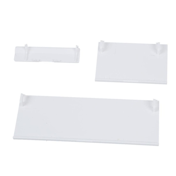 Hvite erstatningsdeksel for Nintendo Wii-konsoll, sett med 3