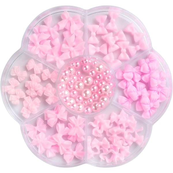 3D Sløyfe-Knute Negl Stud Rhinestone Krystall Resin Neglekunst Charms Rosa Sløyfe Neglekunst Dekorasjoner Søte Bånd Neglesmykker Tilbehør