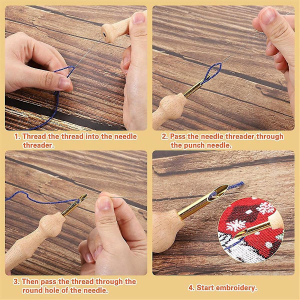 23 st Punch Needle Kit, Trä Punch Needle Set Justerbar För Vuxna Nybörjarbroderi As Shown