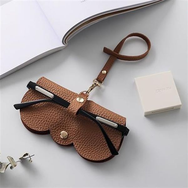 1 stk Retro Læder Håndlavet Brille Etui Solbriller Briller Pro Brown