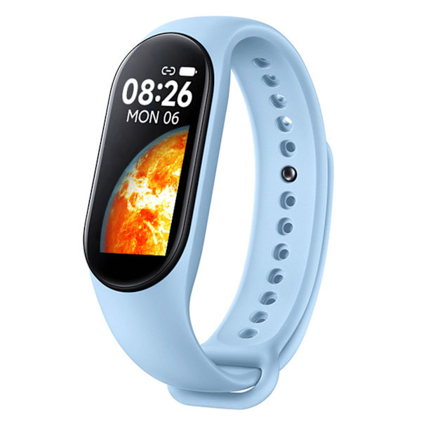 M7 Smart Armbånd Multifunktion Silikone Dynamisk Farve Stor Skærm Fitness Watch Band til Pulsmåling Søvn Overvågning Blå