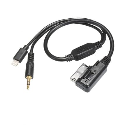 3,5 mm AUX-interfaceadapter med ledning til Audi VW MDI AMI MMI iPad iPhone 5 6S[qb]