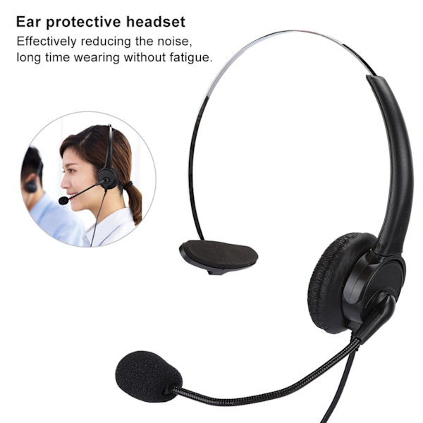 Telefon Monaural Headset Fast telefon Hörlurar med mikrofon för hemmabruk