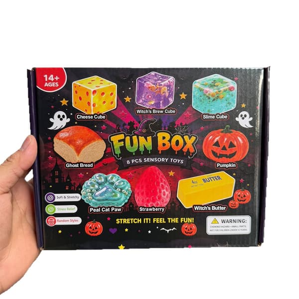 Halloween Spöke Klämleksak Presentförpackning, 5/8-delars Långsam Återhämtning Stresslindrande Fidget Kit B