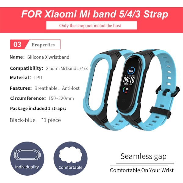 BDIG Armbånd for Xiaomi Mi Band 6/Mi Band 5/Amazfit Band 5, Erstatning