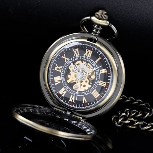 Vintage Unik ihålig mekanisk Steampunk-klocka med Chai
