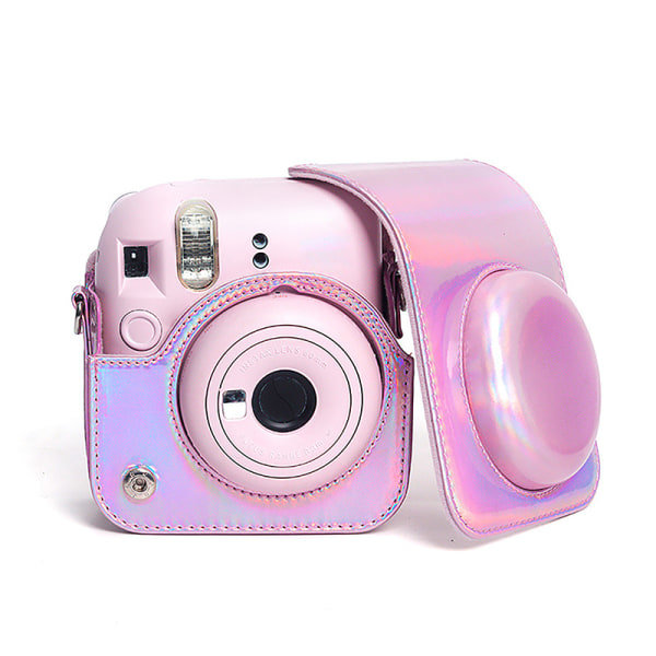 Väska för Instax Mini 12 Kamera, PU-läderfodral, Lila, One Size