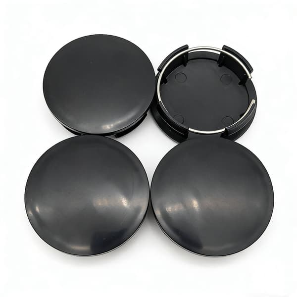 4-pack centrumkåpor – hjulnavsemblem för bil silver (BT) Silver 57mm Svart