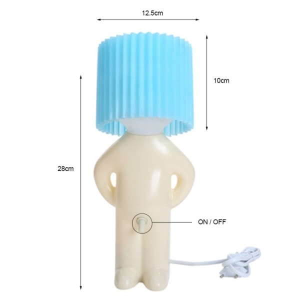 Kreativ liten nattlampe LED Fuzzy Boy Lampe BLÅ EU-STICK EU Blå EU-Stick-EU-Stick Blue