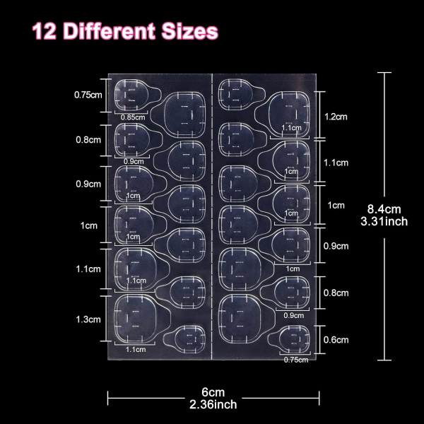 240 kpl kynsikoristeita, 10 arkkia irtonaisia kynsiä Kaksipuolinen tarra