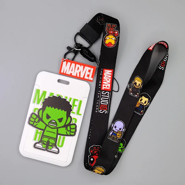 Ny Marvel PVC-kortlomme Spiderman Captain America Iron Man Superhelt Anime Print Student Campus Kortdeksel Lanyard ID-kort Xhmw05