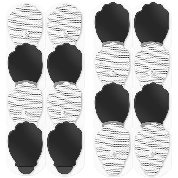 Easy@home Tens Machine Pads 16 2"x3" Reusable Adhesive Electrode TENS Pads Replacement for TENS Electronic Pulse Massager in Hand Shape