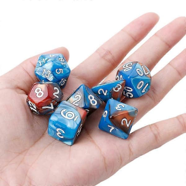 7 stk./sæt Akryl Polyhedral Terninger Til TRPG Brætspil D4-D20--Orange{h}