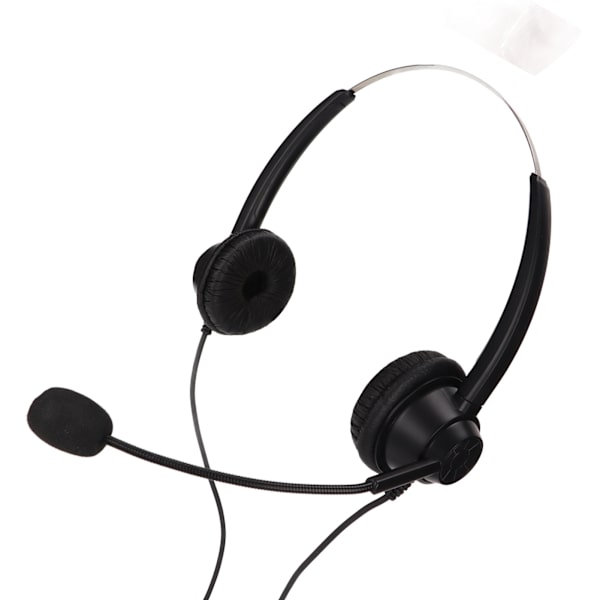 Telefon headset støyreduksjon binaural RJ9 plugg ledningsbasert forretnings headset med mikrofon USB lydkort for Call Center