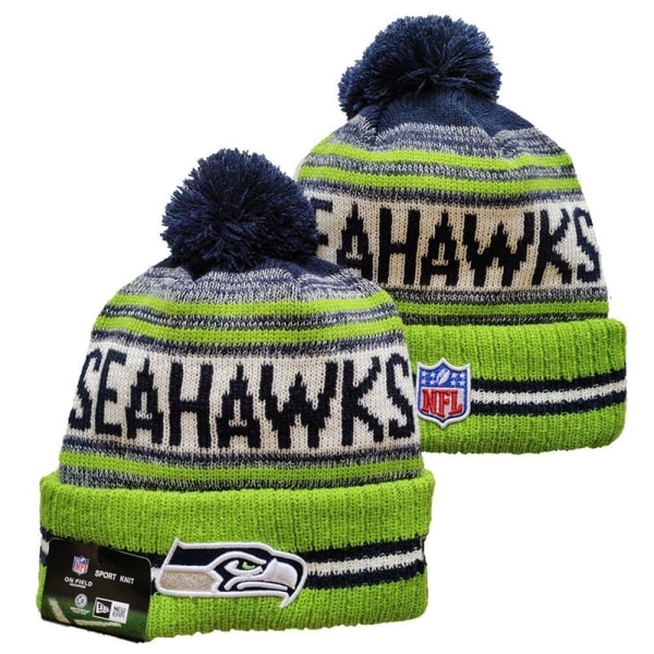 NFL Aldult Unisex American Football Sport Stickad mössa Fleecefodrad En storlek passar de f Seattle Seahawks