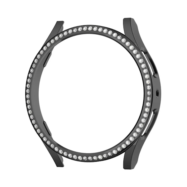 Fodral för Samsung Galaxy Watch 6 5 4 40mm 44mm Fodral PC Enstaka rad Diamantpläterad Blank Hölje Bumper Utan Glas Svart Black Galaxy Watch6 44mm
