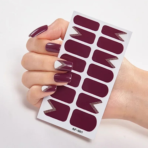 14 Tips Langtidsholdbare Neglekunst Dekal Manicure Tryk På Negl Fuld Negle Wraps Polsk Band Negleklistermærker Til Kvinder Pige S AF023