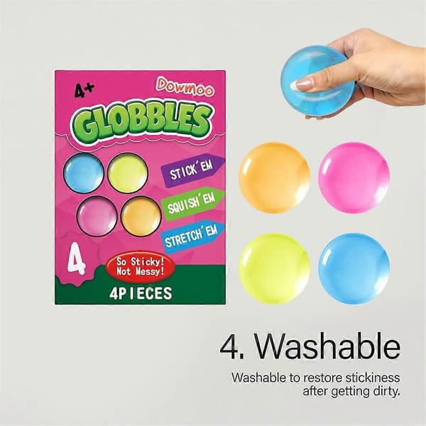 Crayola Globbles Squish Legetøj Klæbrige Stressbold til Voksne Børn Squishy Bolde Beroligende Sensorisk Stresslindrende Gave 4 kappaletta
