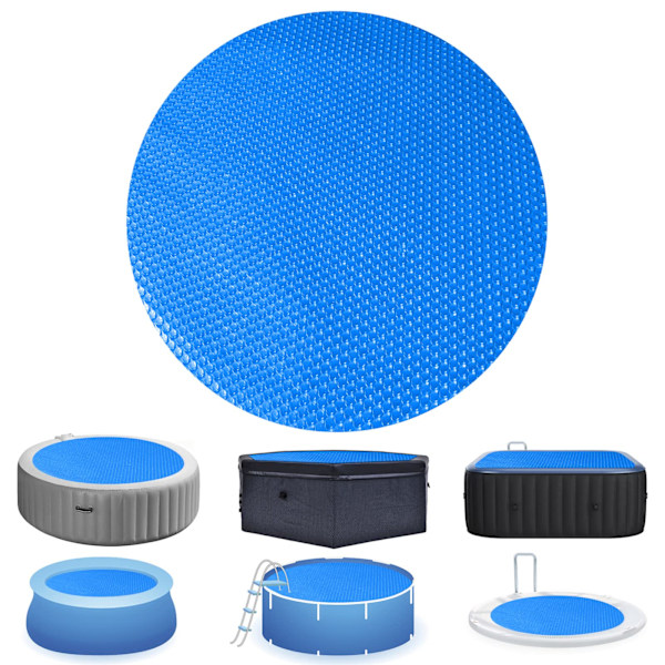 Solvärmepoolöverdrag, runda poolöverdrag för mark- och ovanmarkpooler, kraftiga bubbelpooloverdrag för bubbelpooler, flytande termisk filt 450x450cm