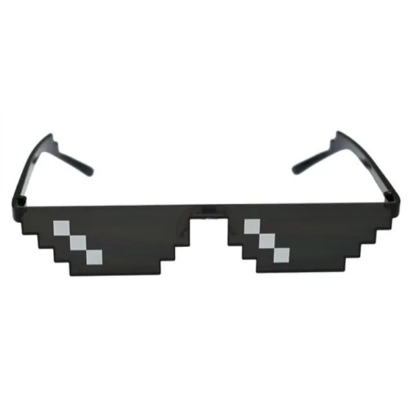 Mosaiksolglasögon Tvådimensionella Pixelsolglasögon Tunna Minecraft båglösa oregelbundna solglasögon C2