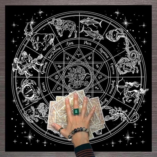 23x23 Tum Flanell Tarotduk Runspådom Altare Tarot Patch Skydd för Magiker Daglig Brädspel Kortunderlägg 0.1 75*75cm