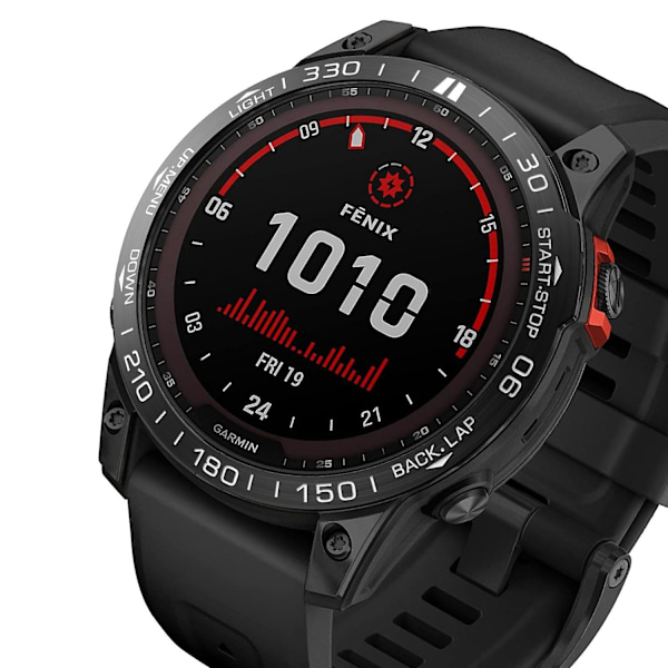 For Garmin Fenix 7X Ur - Metallisk Anti-ripe Bezel Ring Urbeskyttelse Ring Svart Black Garmin Fenix 7X