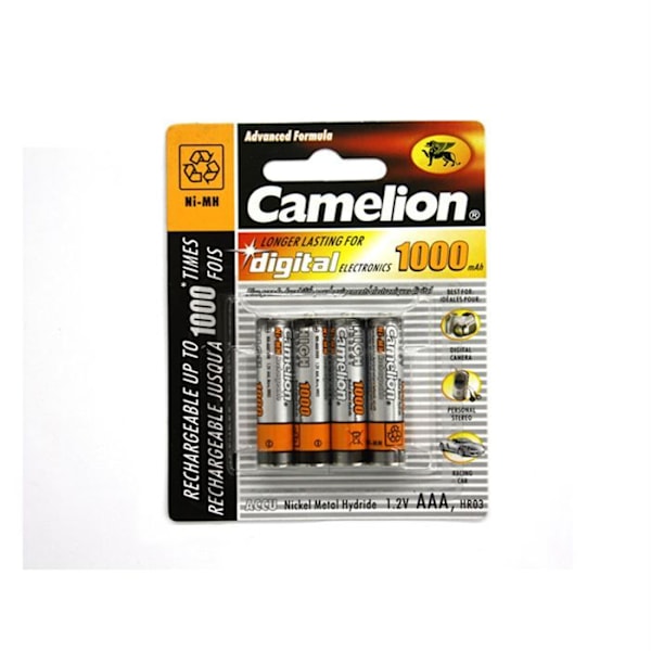 Pakke med 4 Camelion AAA Micro 1000mAH batterier