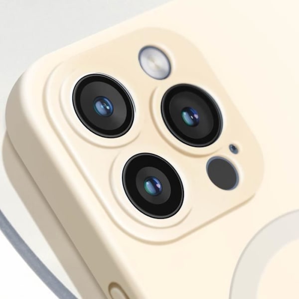 Magsafe-fodral för iPhone 15 Pro Max, silikon, mjukt Mag-skydd, off-white