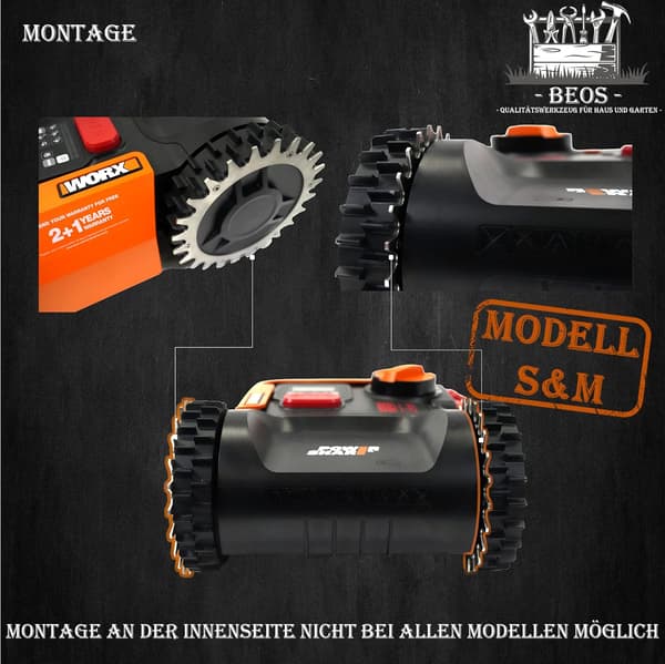 x premium rustfrie stålstifter til Worx Landroid S&M - 12 x rustfrie stålskruer