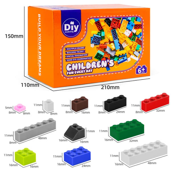 730 st Micro Brick DIY-kit – Kreativt fritt byggande löst pack*Fruktgrön* Fruit Green