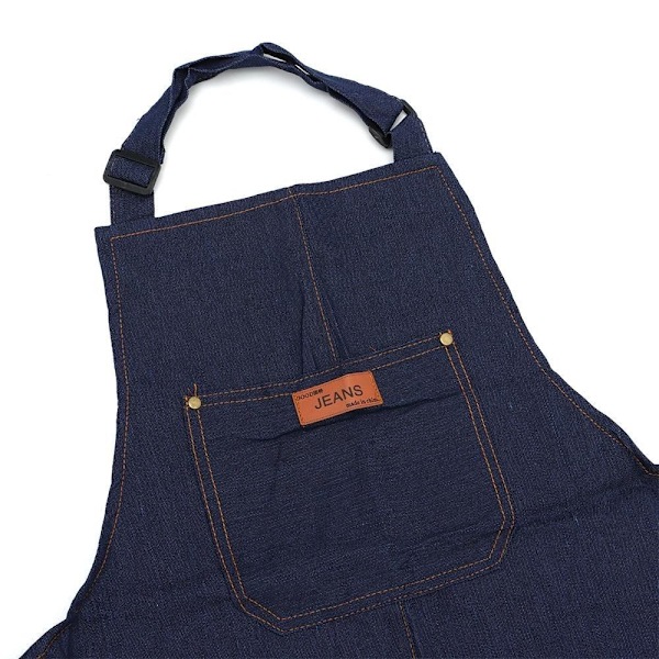 Pottemakerforkle med splittede bein - Keramikk skulptur overall deep blue