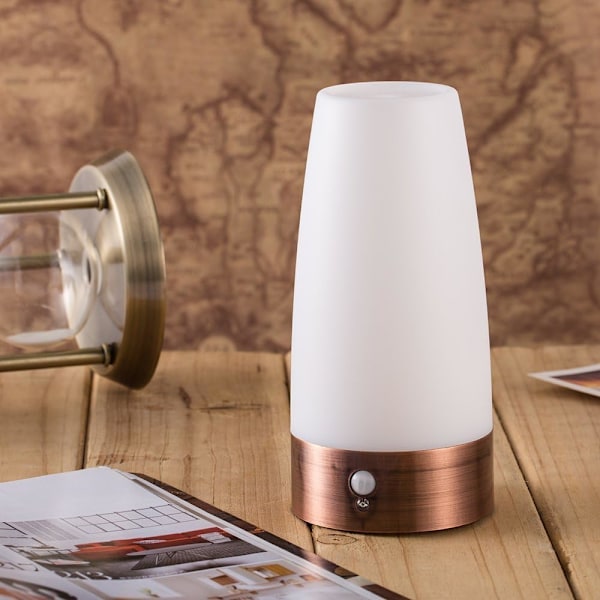 Rund Retro LED Natlampe Trådløs PIR Bevægelsessensor L