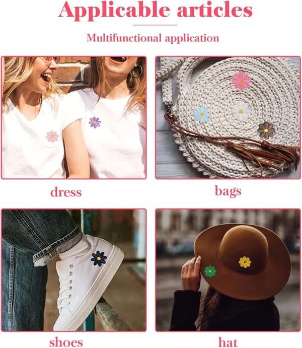 22 stk Stryke-på-lapper Mini Broderilapper Blomster Stryke-på-lapper