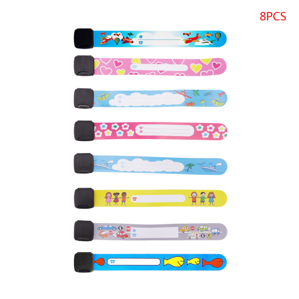 Reusable Child Safety ID Wristbands Waterproof Adjustable Travel ID Wristbands fo