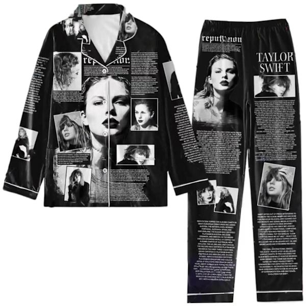 Sleepwear Taylors The Swifts Pyjamas Print 2pc Set Langærmet Lapel Kraver Casual Bukser 1989 Pyjamas Suits Style-9 Style-9 S