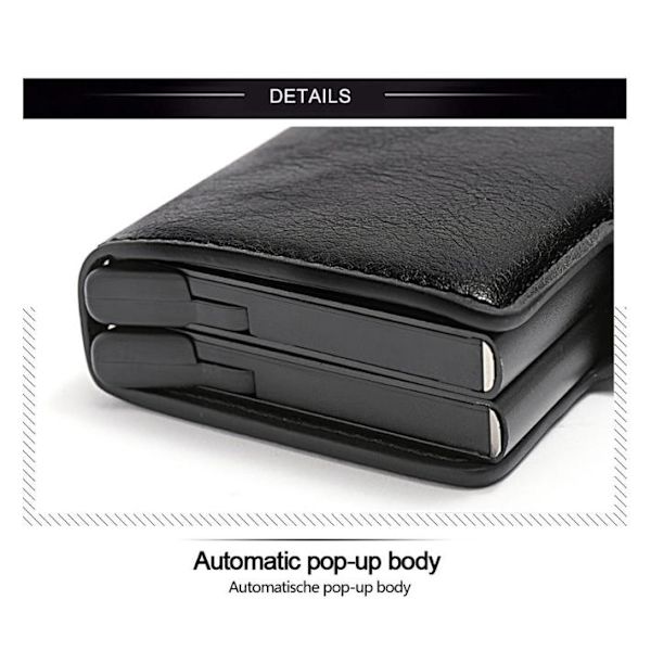 Korthållare Anti-theft med signalblockerande RFID - Läder 5 Färger Svart Svart Black Svart PU Läder 12 kort