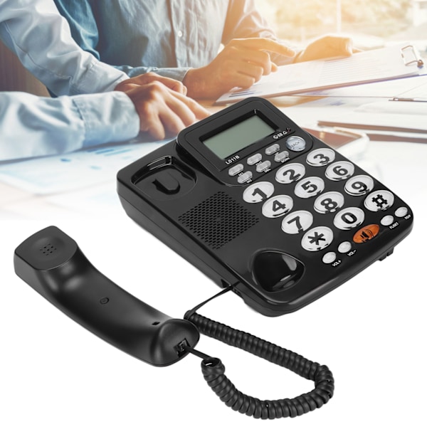 Desk phone with caller ID, large buttons, tiltable display, corded landline phone for home, office and hotel rooms