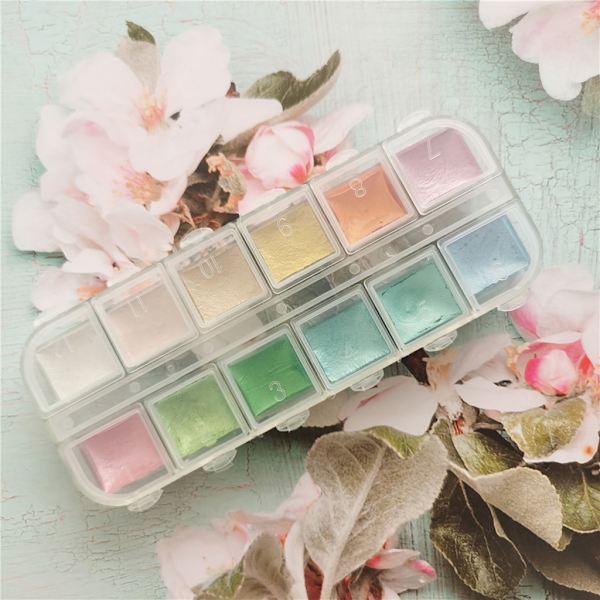 12 farver akvarelmaling metallisk glitter til kunstnere, kontorartikler, graffitiværktøjer Candy colors 0.08