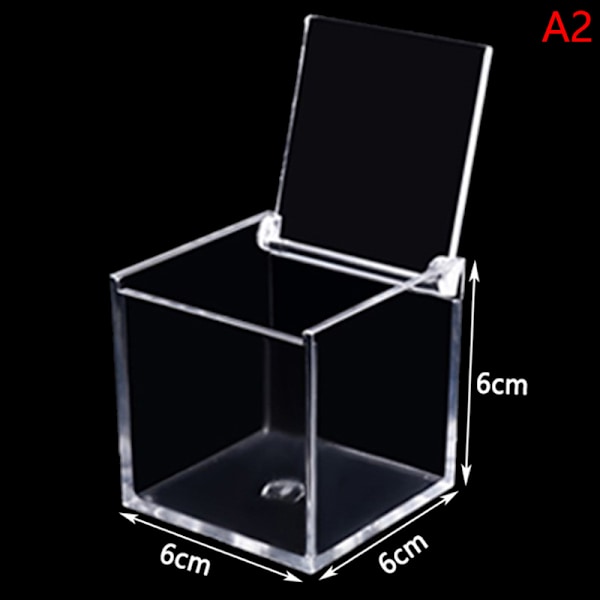Klar akrylkub favoritlåda gjord av Plexi akrylglas plast 5x5x5cm