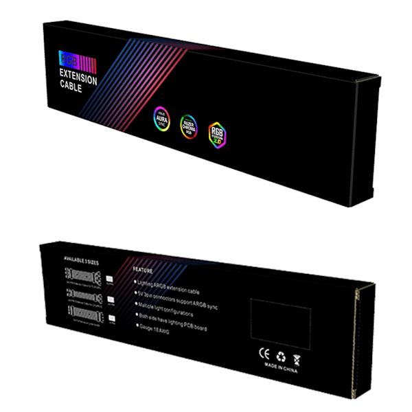 PC- Chassi- PSU Förlängnings RGB Kabel 24Pin PCI-E GPU 8PinX2.8PinX3 Neon-Färg Linje ARGB Streamer- Transfer Adapter 5V3Pin Vit White 24p