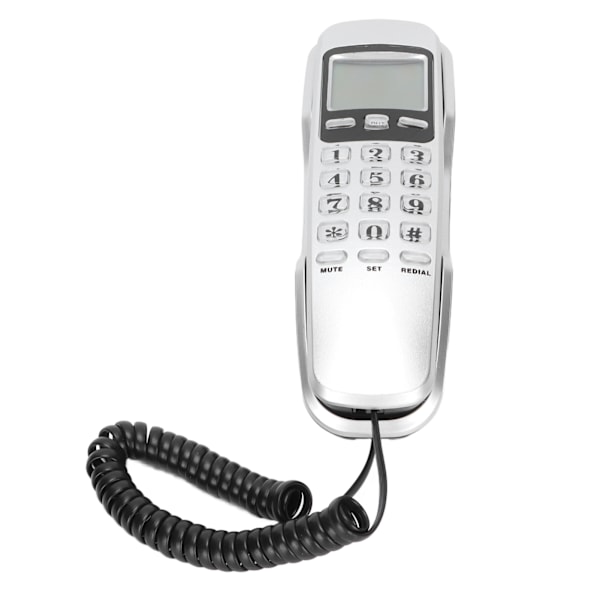 KXT888CID Mini väggtelefon Hotell Trådbunden skrivbordsväggtelefon för hem hotellkontor (Silver)