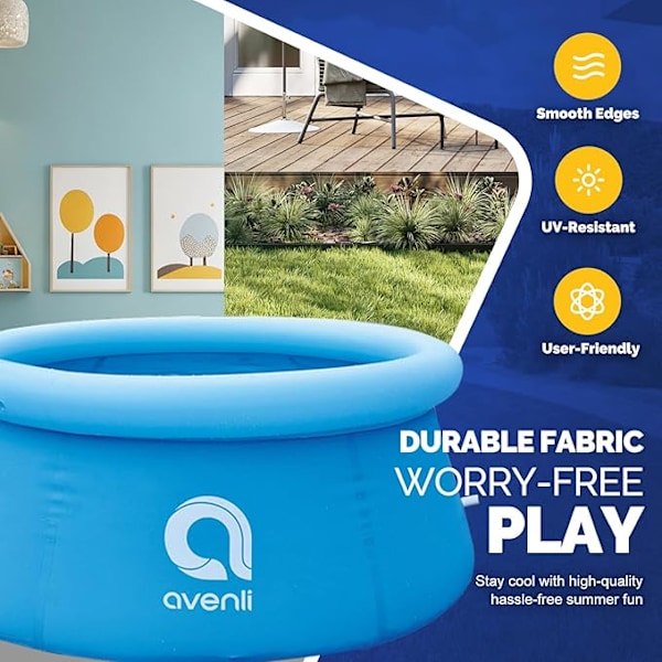 183 cm x 74 cm Oppustelig Swimmingpool Udendørs Rund Luft Top Ring Pools