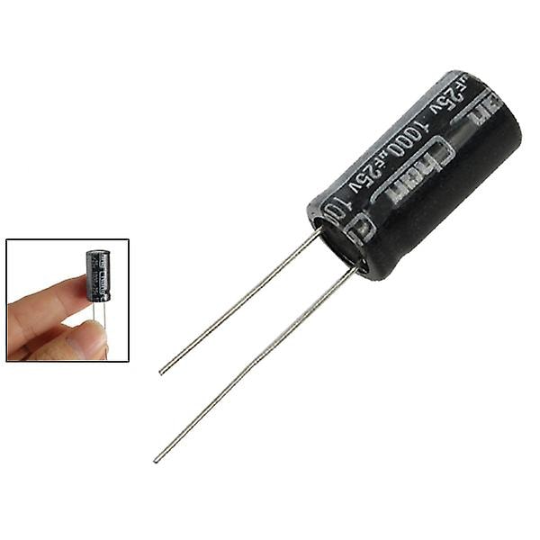 10 x 25v 1000uf 105c Elektrolyyttikondensaattori 10x20mm black