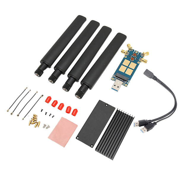 5G bærbar internetdongle-udvidelseskort med 4 antenner i aluminiumlegering ABS USB3.1 til M.2 Key B-kort til 5G-modul