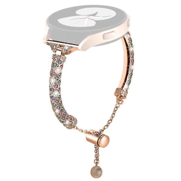 20mm ranneke Samsung Galaxy Watch6 40mm 44mm/Watch6 Classic 43mm 47mm/ Watch 4/5 40mm 44mm Rose Gold Colorful Rhinestone