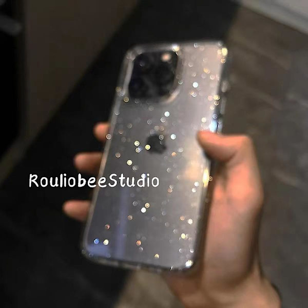 Glitter Clear Case Kompatibel med Iphone 13pro Max [air] Transparent Silikon Glitter Ultra Tunn Tunn Mjuk Lätt TPU-skydd 1,5 mm