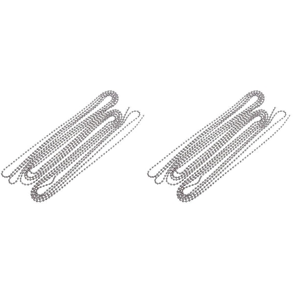 3 meter lång kulkedja 4,5 mm diameter med 10 matchande länkar (silver) 2 st 2 pcs