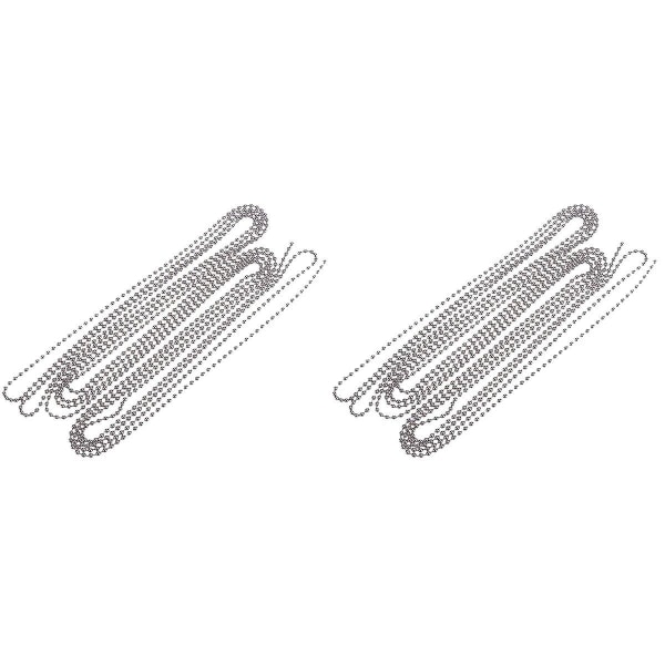 3 stk 3 meter lang kulekjede 4,5 mm diameter med 10 matchende lenker (sølv) 2 stk 2 pcs